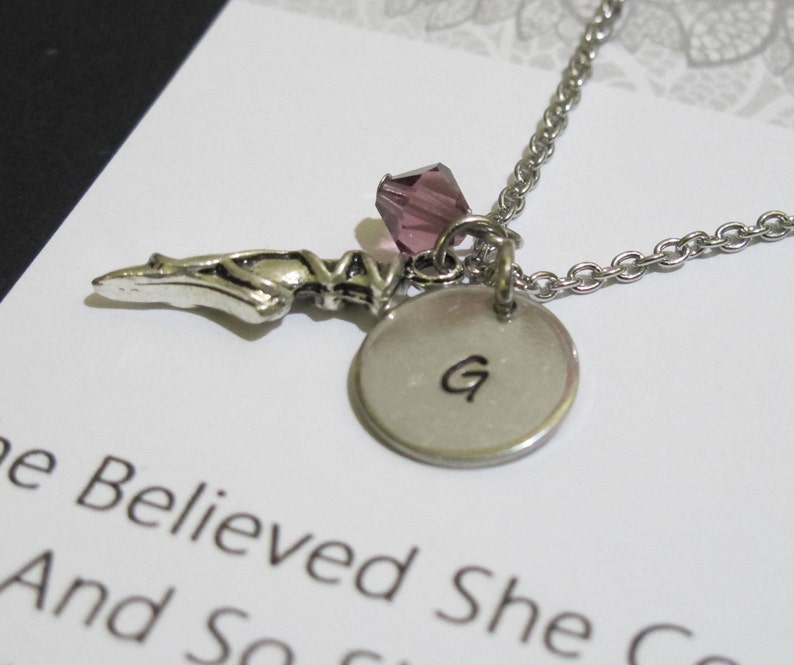 Hand stamped initial necklace Pendant Graduation Gift-Ballerina Charm Necklace-Ballet Charm-Dance initial Necklace-Dancer teacher Gift