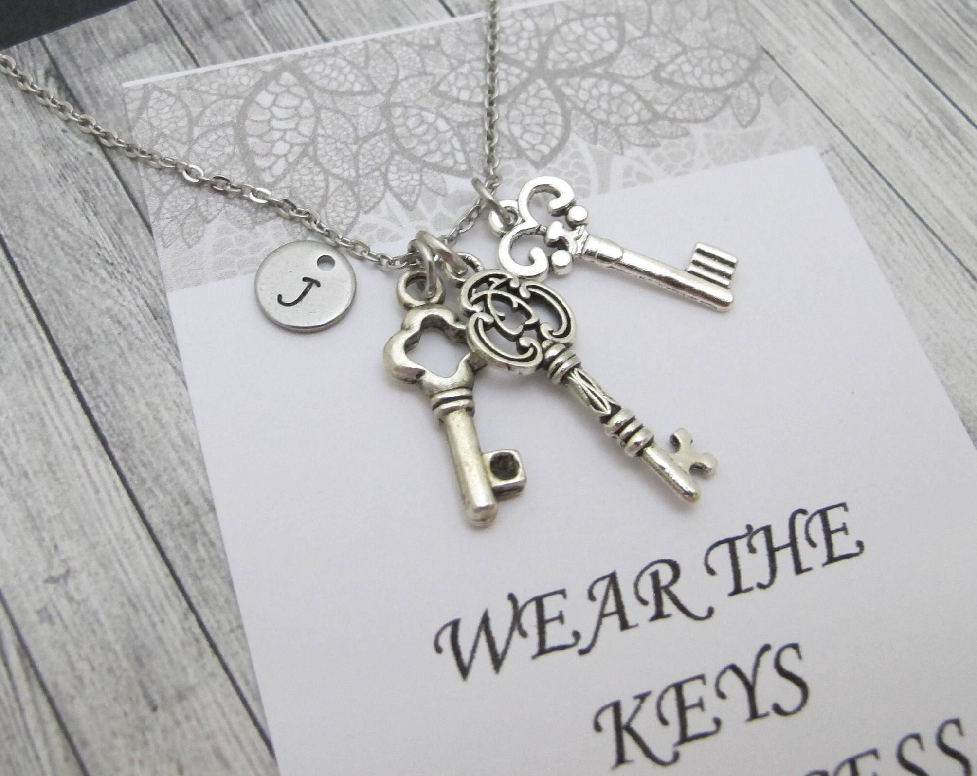 Threekey PendantTriple Key pendantKeys NecklaceKey Charm Etsy