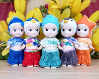 1set / Ruffle Crop Top and Trumpet Pants Set For Sonny Angel / Sonny angel clothes (Doll Not Included)