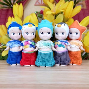 1set / Ruffle Crop Top and Trumpet Pants Set For Sonny Angel / Sonny angel clothes (Doll Not Included)