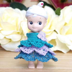 Ocean Bloom Layered Dress – Handmade Outfit for Sonny Angel (Doll Not Included)