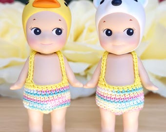 ファッション雑貨・小物その他 Hashtag DDD Bunny Doll Yellow Striped Legwarmers 1pc / Strap Mix Shorts for Sonny Angel Regular Series (doll