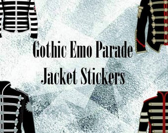 Gothic Emo Parade Jacket Sticker – Waterproof Laptop & Water Bottle Sticker