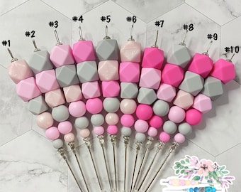 Colección rosa y gris de 6 pulg., Marcador de galletas, Herramienta de trazado, Marcador rosa, Marcador lila, Marcador de crema, Marcador de silicona, Herramienta para galletas