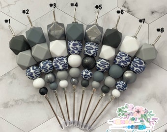 Colección de estampado de leopardo gris de 5", escribano de galletas, herramienta de escribano, escribano rosa, escribano de silicona, herramienta para galletas, escribano de galletas