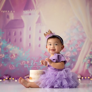 Adelaide&#39;s Castle -Photography Backdrop - Princess Castle Window - Princess Birthday - Fairytale Backdrop