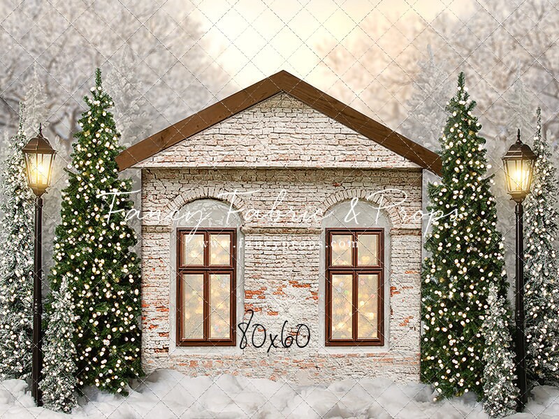 Christmas Lodge Printed Photo Backdrop