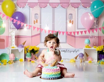 Ice Cream Shoppe -Poly Paper- Photography Backdrop