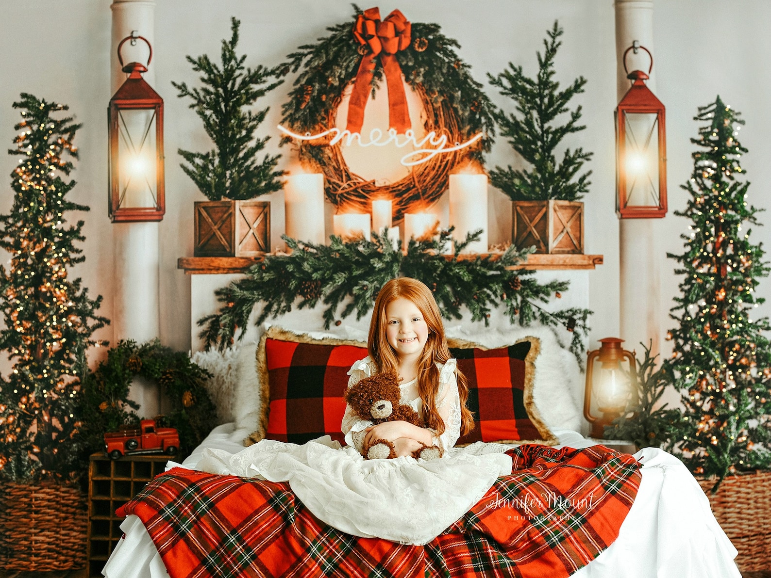 fabric christmas newborn backdrop