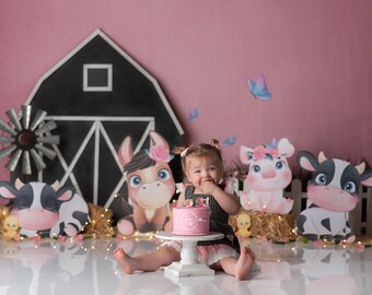 Farm Like A Girl -Wrinkle Free Fabric- Photography Backdrop