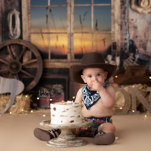 Buckin&#39; Bronco - Photography Backdrop - Rustic, Cowboy , Wester, Country