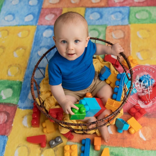For the Love of shops Legos -Wrinkle Free Fabric- Photography Backdrop
