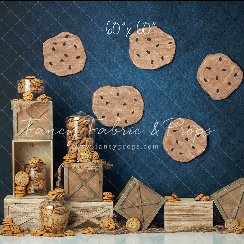 Multiple Cookies Backdrop All You Need is Chocolate - Photography Printed Backdrop - Fabric ...