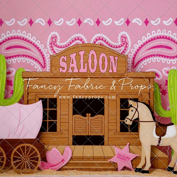 Cowgirl Saloon -Wrinkle Free Fabric- Photography Backdrop