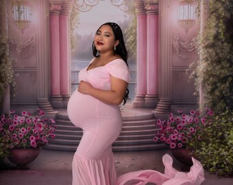 Bridgerton Greens With Sweep Option - Photography Backdrop - Fabric - Poly paper - Princess - Terrace - Floral - Garden - Flowers