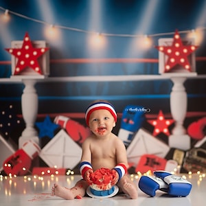 Hook & Jab - Photography Printed Backdrop - Fabric Backdrop - Poly Paper Backdrop - Boxer - Boxing Ring - Fight - Champion - Champ