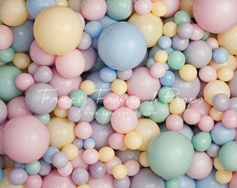 Prism of Pastel Balloon Wall - Poly Paper - Photography Backdrop