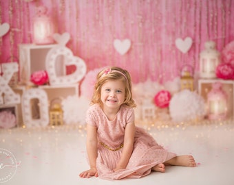 X&#39;s & O&#39;s - Photography Printed Backdrop- Fabric Backdrop- Polypaper Backdrop- Pink- Valentine- XO- Hearts- Valentine&#39;s Day