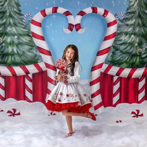 Peppermint Archway - Photography Printed Backdrop- Fabric Backdrop- Polypaper Backdrop- Holiday- Peppermint