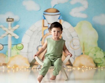 Two Two Train - Photography Printed Backdrop- Fabric Backdrop- Polypaper Backdrop- Choo Choo- Train- Two Years Old- 2nd Birthday
