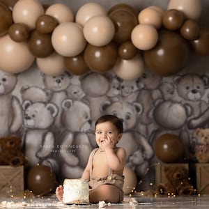 Bunch of Bears - Photography Backdrop - Vintage Teddy Bear Backdrop