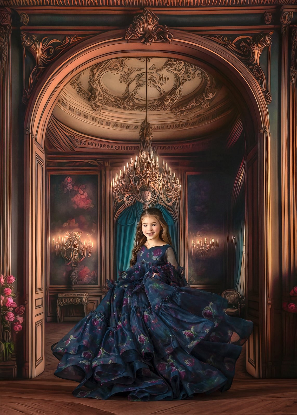 Victorian Blue - Photography Printed Backdrop- Fabric Backdrop ...