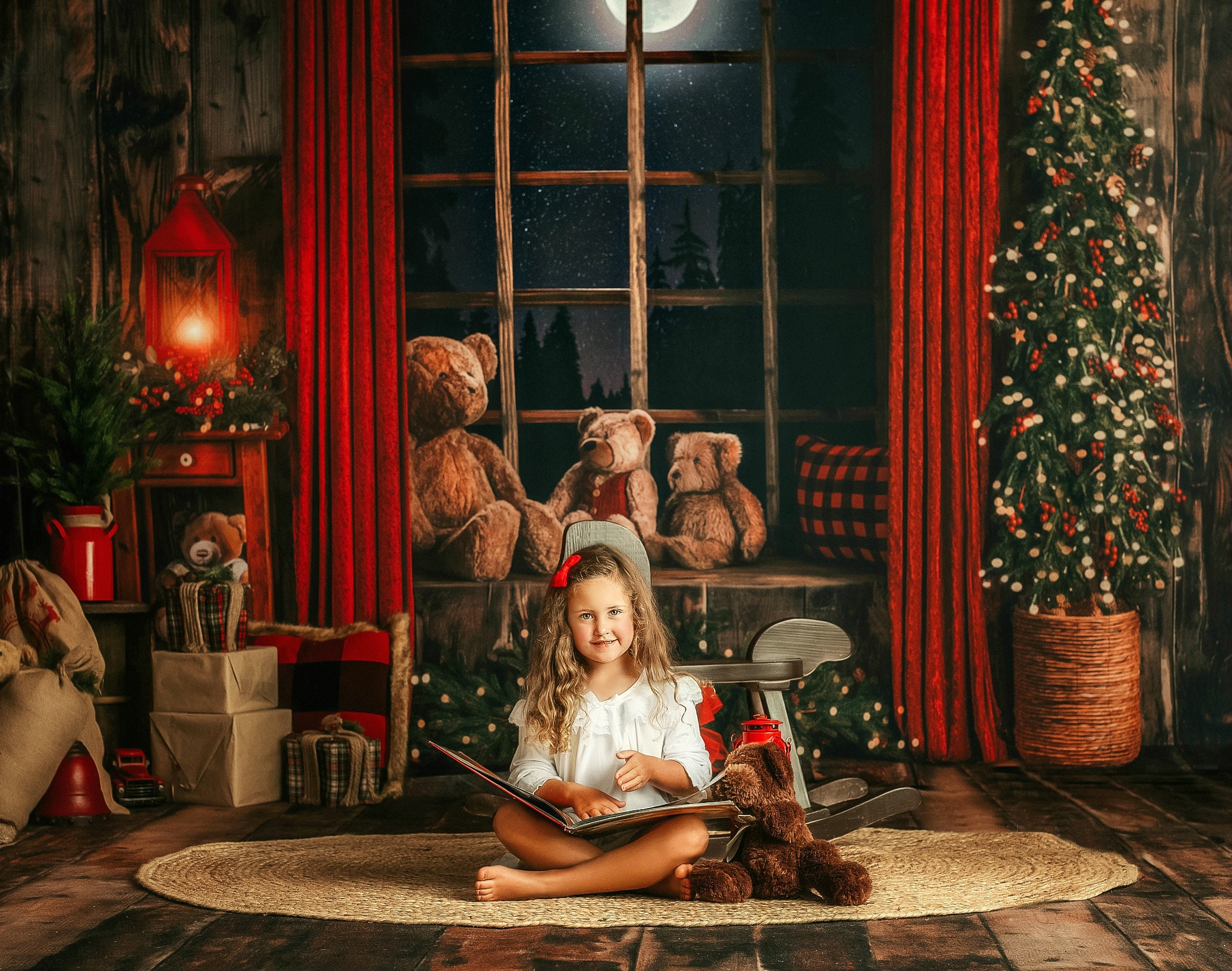 Merry Beary Christmas Photography Backdrop Christmas | Etsy