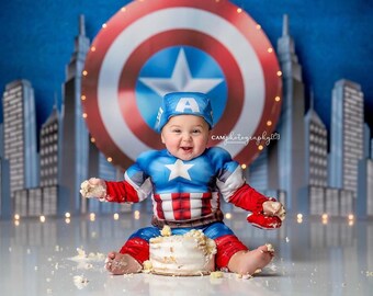 Whatever It Takes - Photography Printed Backdrop- Fabric Backdrop- Polypaper Backdrop- Super Hero- Hero- America- Captain America- City