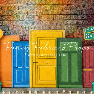 My Street - Photography Printed Backdrop- Fabric Backdrop- Polypaper Backdrop- Doors- ABC