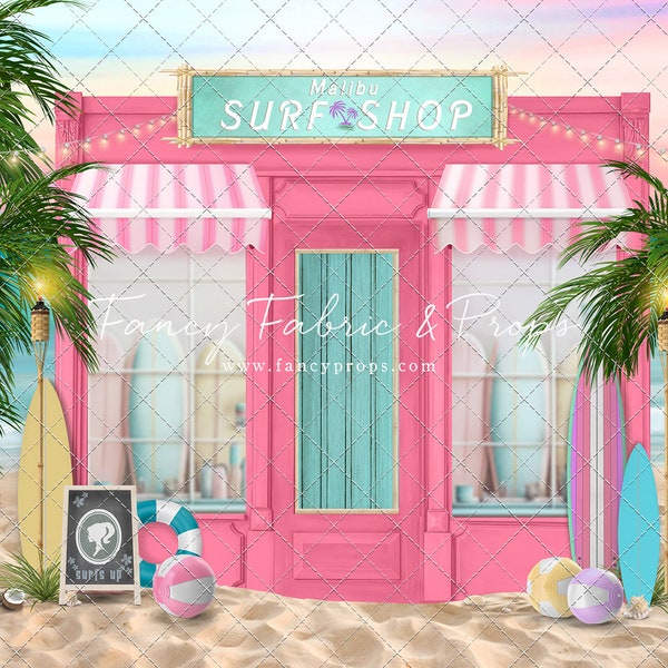 Malibu Barbie Surf Shop - Poly Paper - Photography Backdrop