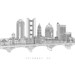 Atlanta Print, Atlanta Skyline Print, Atlanta City Drawing, Wall Art ...