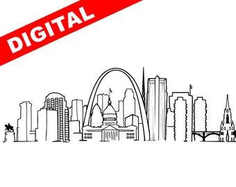 St Louis DIGITAL print, St. Louis skyline print, STL print, STL skyline
