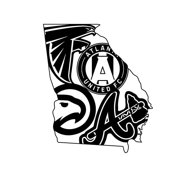 Digital Atlanta Line Drawing, Atlanta Georgia, Atlanta Line Drawing ...