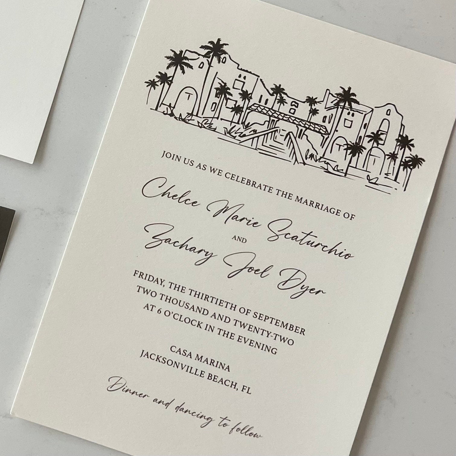 Invitation Venue Illustration, Hand Drawn Illustration, Custom Wedding ...