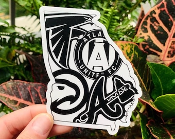 Atlanta Georgia  sticker, Atlanta sticker, sports sticker, Georgia skyline, ATL sticker, ATL sports sticker, Atlanta Georgia