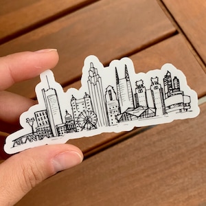 Atlanta Georgia skyline sticker, ATL sticker, Atlanta GA waterproof sticker, Atlanta skyline