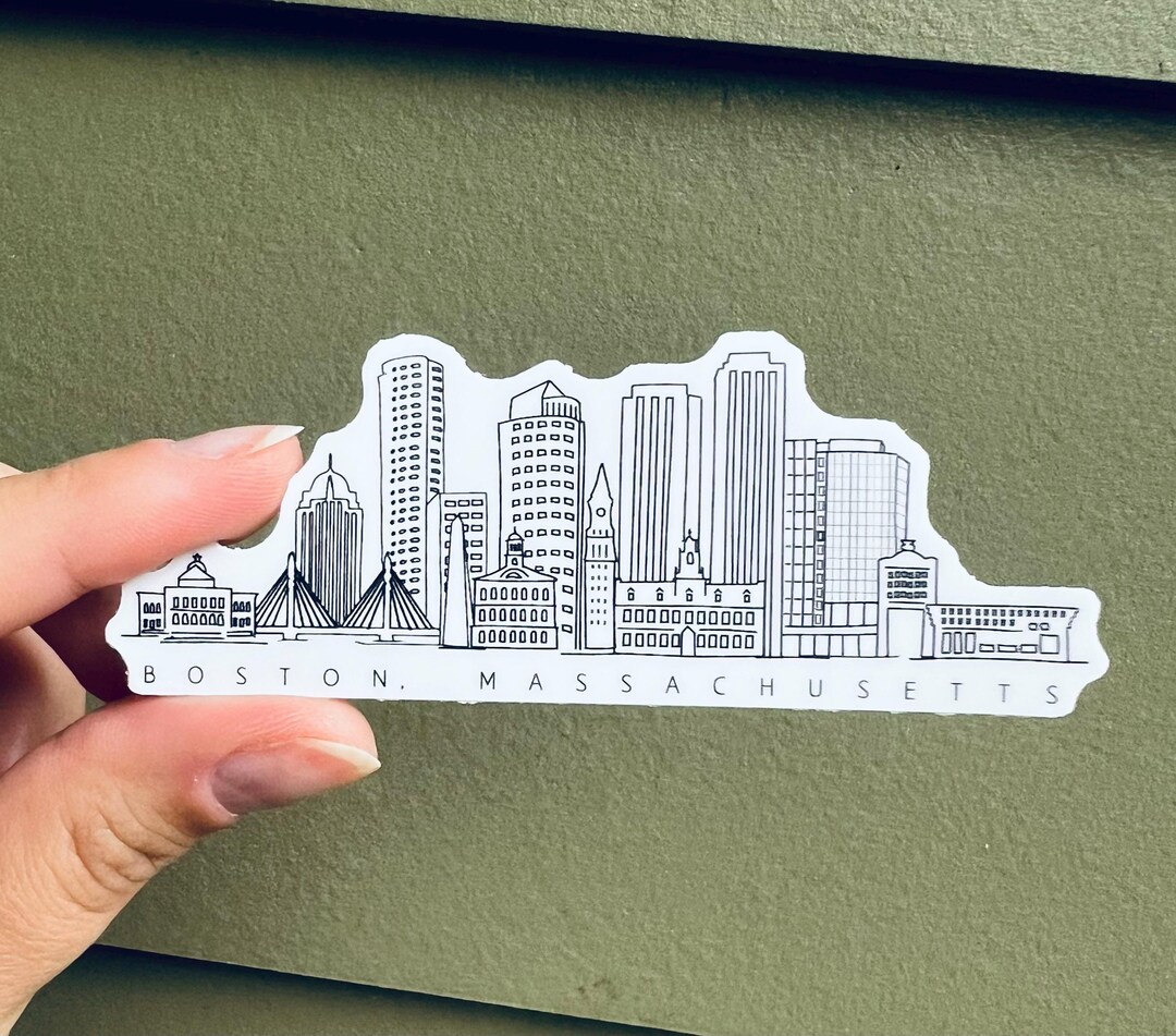 Boston Skyline Sticker, Boston Sticker, Boston MA Sticker, Boston, Boston Skyline, Boston Art