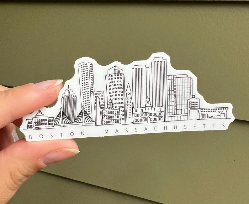 Boston Skyline Sticker, Boston Sticker, Boston MA Sticker, Boston
