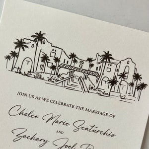 Invitation venue Illustration, Hand drawn illustration, Custom Wedding Venue, Venue Drawing, Wedding Gift, Drawing of Building