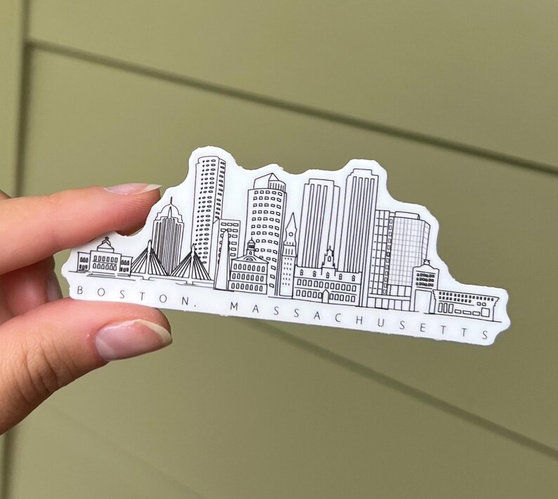 Boston Skyline Sticker, Boston Sticker, Boston MA Sticker, Boston