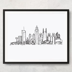 Atlanta print, Atlanta skyline print, Atlanta city drawing, wall art print, Atlanta GA drawing, Atlanta GA print, Atlanta Georgia
