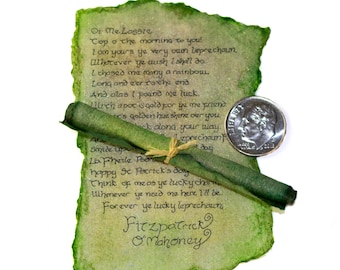 Fully Customized Leprechaun Letter, beautiful keepsake poem written just for you including personal details & signed by a real leprechaun