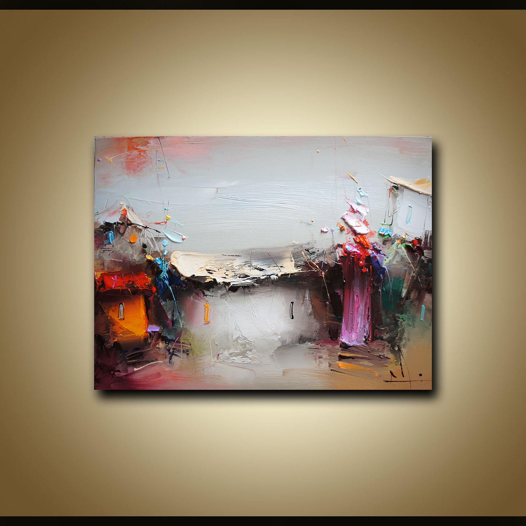 Mid-century Rural Landscape Oil Painting, Stanislav Lazarov Art - Etsy