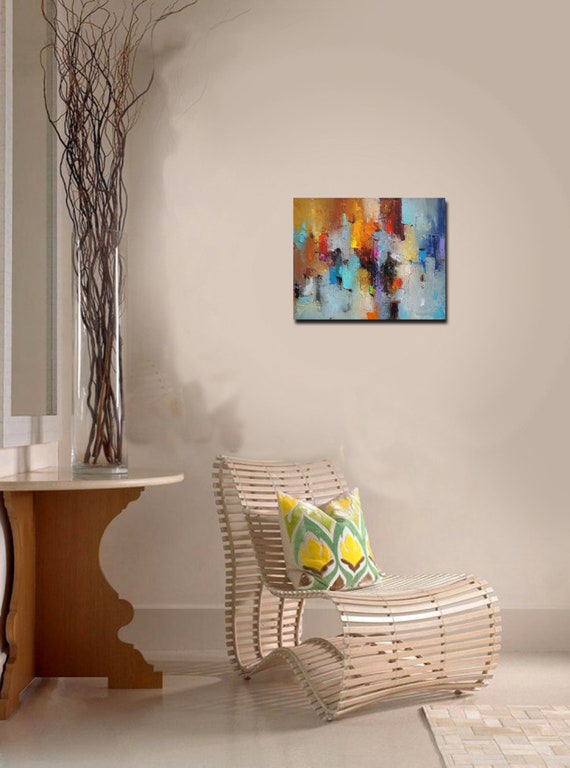 NANKAI Handgemaltes Ölgemälde – Abstrakte Kunst, 71x41 Cm, Strukturiert, Für Wanddekoration
