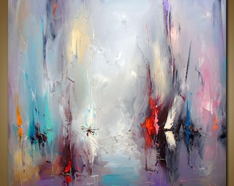 Large Abstract Art, Large Wall Art, Large Oil Painting, Seascape Abstract Art, Oil Painting Original, Contemporary Art, Office Wall Decor