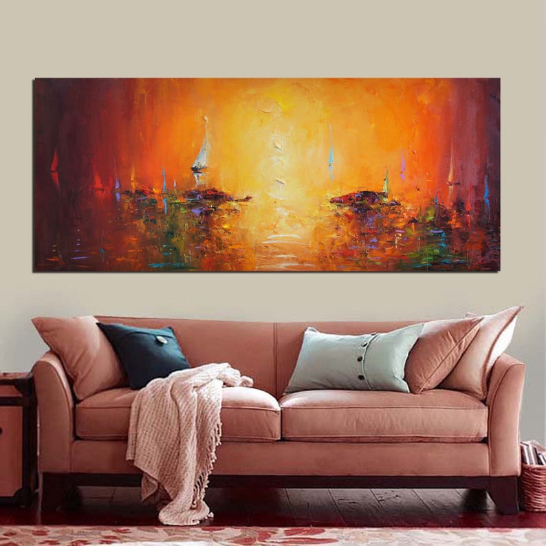 Original Large Painting Colorful Wall Art Oil Canvas Painting Etsy