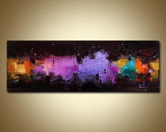 Minimalist Colorful Block Oil Painting on Canvas, Modern Textured Wall Art Abstract Painting,Custom Gift Painting,Living room Wall Decor