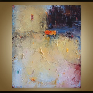 Mixed Media Abstract Art, City Painting, Contemporary Art, Canvas Wall Decor, Abstract Canvas Art, Oil Painting, Original, Living room Art