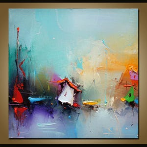 Landscape Painting on Canvas, Oil Painting, Original Art, Nature Wall Art, Abstract Painting, Italy Art, Living Room Art, Textured Wall Art