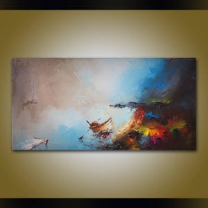 Art Painting - Landscape, Oil Painting, Modern Art, Contemporary Art, Palette knife, Bathroom Wall decor, Original Artwork, Canvas Painting